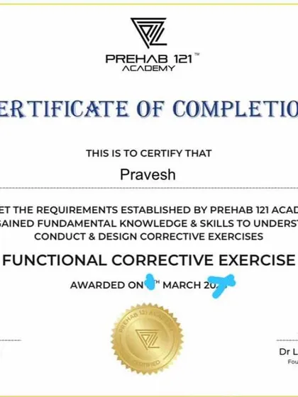 One step up. My certification as a Posture & Functional Corrective Exercise Specialist. This knowledge helps me build more resilient and efficient athletes.