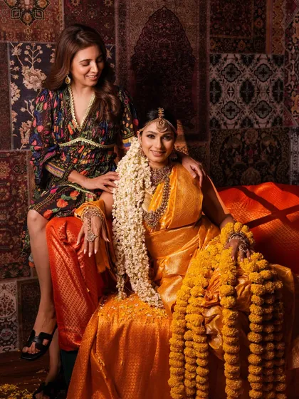With my muse, Tanishaa Mukerji, in her full traditional glory. It was an honor to design and style this divine, goddess-inspired look for her.