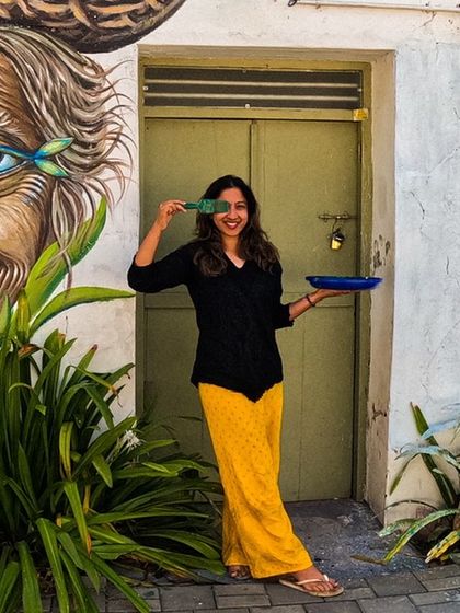 A moment of connection. Standing next to the finished portrait in Fort Kochi, I felt like I was a part of the story I was trying to tell. This is why I do what I do.