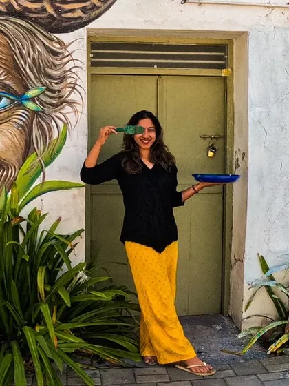 A moment of connection. Standing next to the finished portrait in Fort Kochi, I felt like I was a part of the story I was trying to tell. This is why I do what I do.