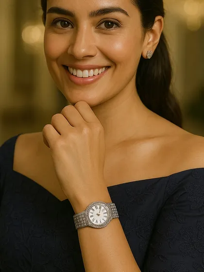 Yes, we make watches too. This elegant timepiece is made entirely of pure 925 sterling silver with a detailed marcasite strap, blending the function of a watch with the beauty of a bracelet.
