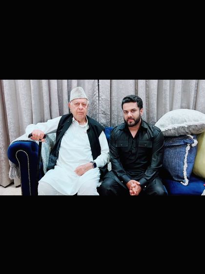 Seated with Mr. Farooq Abdullah. These meetings are an important part of my work as a legal consultant.