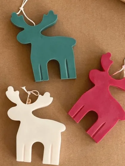 My reindeer candles can also be used as hanging ornaments before being burned.