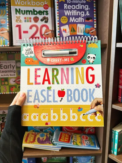 This "Learning Easel Book" is a fantastic carry along activity for practicing letters. The built in easel makes it easy to use anywhere, and the wipe clean pages allow for endless practice.
