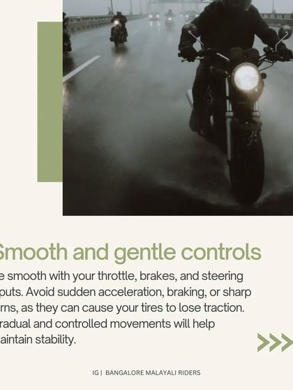 Our guide to riding safely in the rain. We advise riders to slow down, wear appropriate waterproof and reflective gear, maintain a safe distance, stay visible, and use smooth, gentle controls to maintain stability.