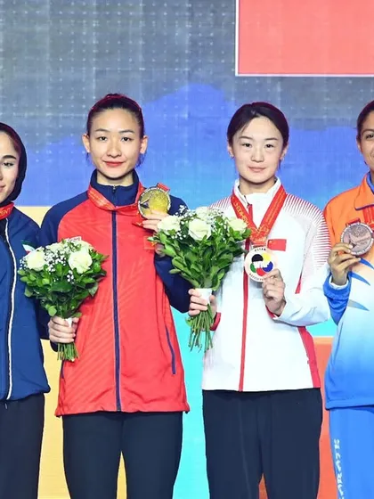 A proud moment for India as our athlete stands on the podium at the Asian Senior Karate Championship in Uzbekistan. This is the result we work tirelessly for.