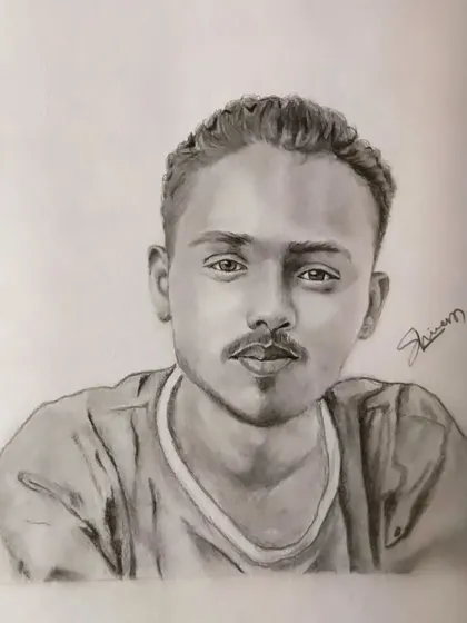 A signed portrait sketch. Every piece I create is an original, hand-drawn artwork.