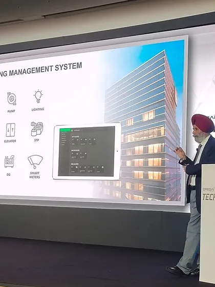 Our CEO, Mr. Balbir Singh Khera, presenting our Building Management System at the CREDAI Bengal Techcon. He is explaining how our platform integrates control of HVAC, pumps, lighting, and more into one seamless interface.