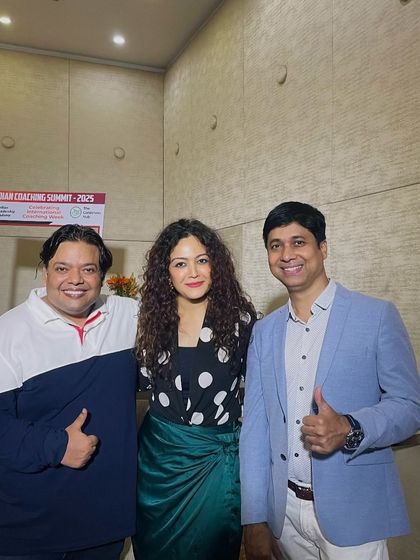 Posing with fellow speakers at the Indian Coaching Summit. Being part of such events reinforces the collective mission to empower individuals through coaching and personal development.