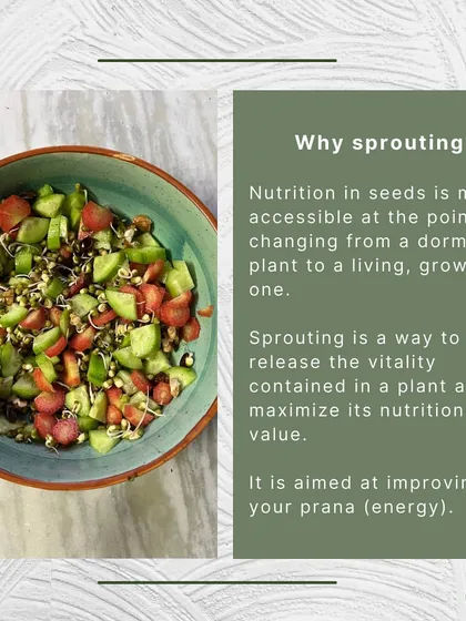 What you eat is vital during pregnancy. A yogic diet focuses on live, vibrant foods that increase your energy, or prana. Sprouted green gram is a wonderful example, packed with nutrition that is easily accessible for both you and your baby.