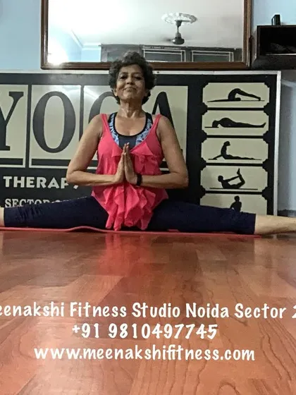 A smiling front split. I believe in finding joy throughout the journey, celebrating every bit of progress in your flexibility training.