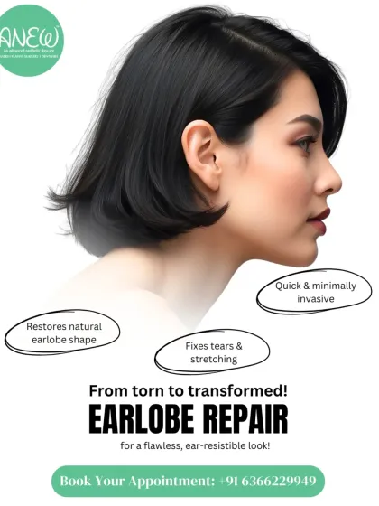 From torn to transformed. Our earlobe repair procedure is a quick and minimally invasive fix for tears and stretching caused by heavy earrings or accidents, restoring a natural, ear-resistible look.