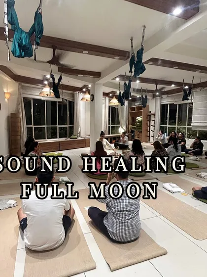 The energy of a Full Moon gathering is truly magical. Here, we come together as a community for a sound healing session, releasing what no longer serves us and creating space for gratitude and connection under the lunar glow.