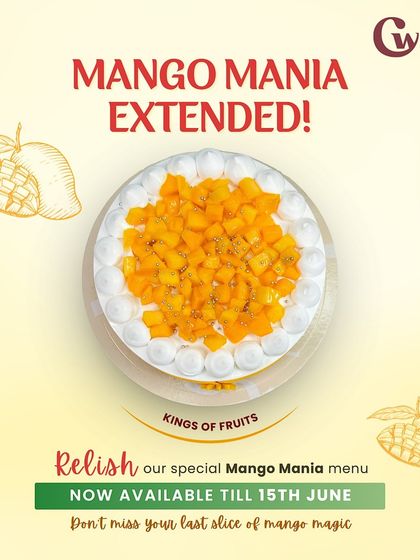 Good news for mango lovers! By popular demand, we've extended our Mango Mania menu. You have more time to enjoy your favorite seasonal mango cake and other delicious mango desserts.