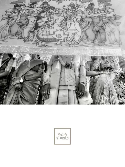 A creative black and white collage that blends traditional art with a candid moment from the wedding, creating a unique and artistic composition.