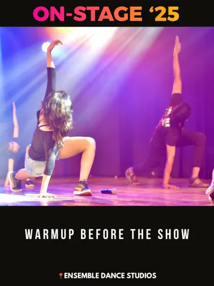 A quiet moment of warm-up before the show. We teach our students the importance of preparing their bodies to prevent injury and perform at their best.