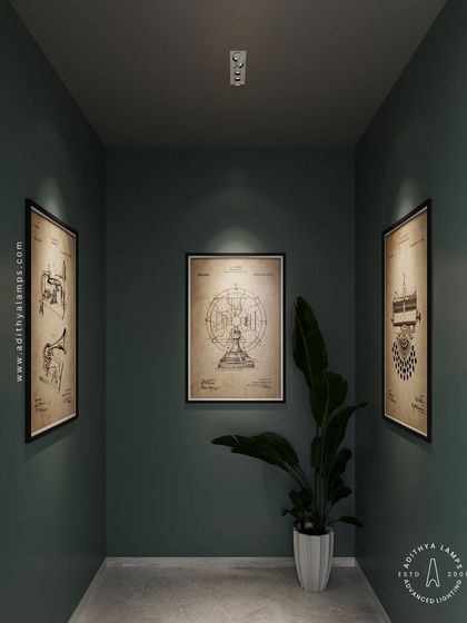 A duplicate of image 56, this hallway scene showcases the power of well-placed spotlights to transform a simple passage into a visually interesting journey.