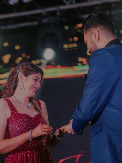 The moment she says yes. A close-up of the ring exchange, a memory they'll treasure forever.