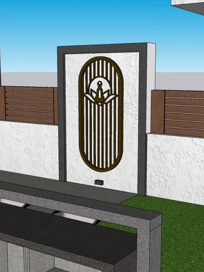 A 3D detail shot of a decorative wall panel for the Prashant Vihar project.