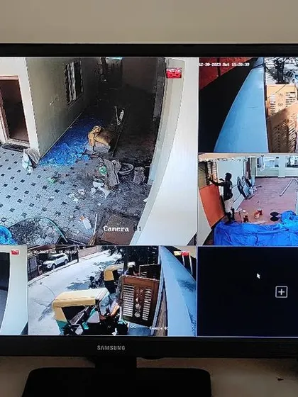 Here you can see the live feed from a Hikvision 4MP IP camera system. The day and night color vision is clear, and it also captures audio, giving you a complete picture of your property.