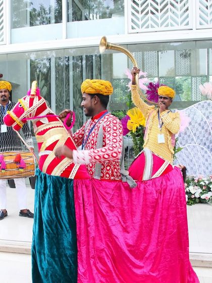 Making every celebration unforgettable with fun and traditional entertainment. These performers brought a burst of color and energy to welcome guests at this brunch event.