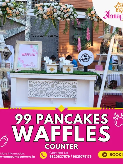 We partner with popular brands like 99 Pancakes to bring their famous waffle counters to your private events, offering a special treat for your guests.