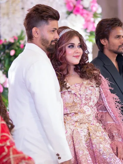 A candid moment from my reception. It was so special to be surrounded by loved ones on our big day.