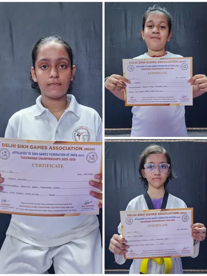 More of my dedicated students with their certificates from the Delhi Sikh Games 2025, a testament to their hard-fought performances.
