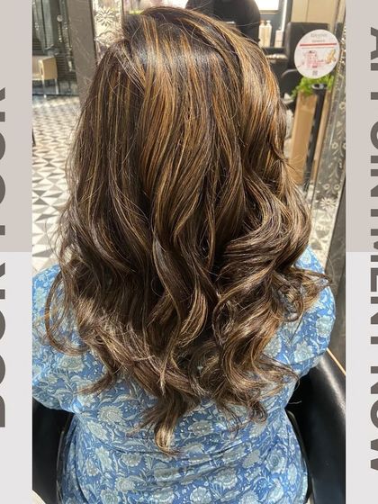 A final shot of the client's highlights, perfect for inspiring others to book their own transformation.