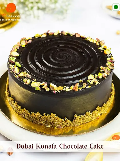 A luxurious twist on tradition. Our Dubai Kunafa Chocolate Cake combines rich, dark chocolate with a base of golden, crispy kunafa and a sprinkle of crunchy pistachios for a truly gourmet experience.