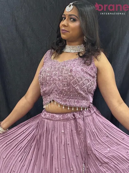The full lehenga twirl, showing the beautiful movement and design of the outfit.