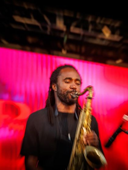 A soulful saxophone performance at Basement Bhangra Beyond. Live jazz and soul elements are often woven into my sets to create a unique fusion with South Asian sounds.
