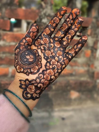 I love combining different elements, like this floral vine pattern next to a detailed mandala.