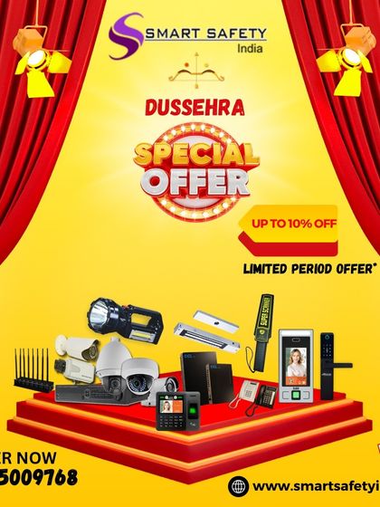 Take advantage of our Dussehra special offer with up to 10% off on all security products, including CCTV cameras, biometric systems, and electronic door locks.
