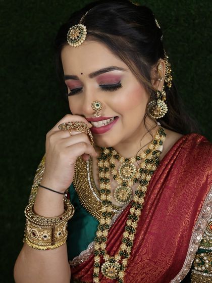 A joyful shot capturing the spirit of this beautiful traditional attire.