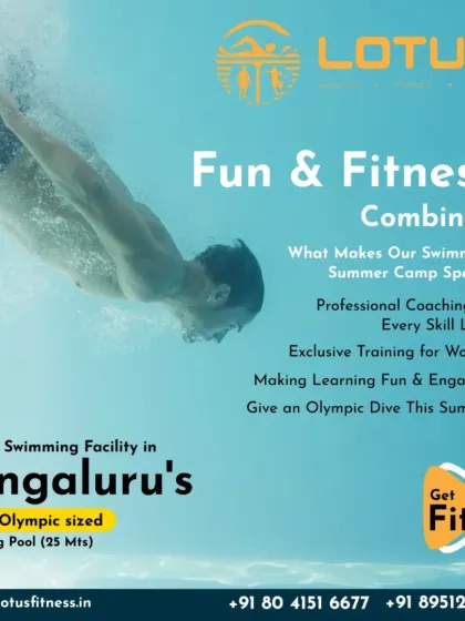 We believe in combining fun and fitness for all ages. This image captures an adult swimmer enjoying our premier facility, highlighting that our programs cater to both skill development and aquatic fitness workouts.