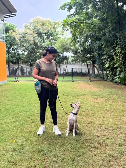 Mooli demonstrating her focus during one of our final outdoor training sessions before graduation.