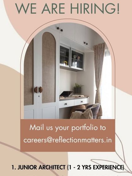 Reflection Matters in Chennai is hiring a Junior Architect with 1-2 years of experience.
