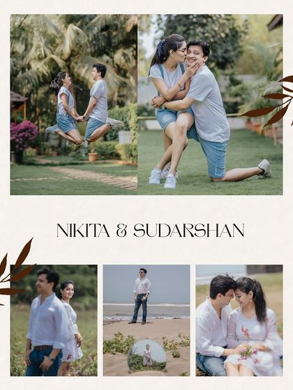 A collection of happy and energetic moments from a casual beach and park shoot. It highlights the fun and carefree side of your relationship.
