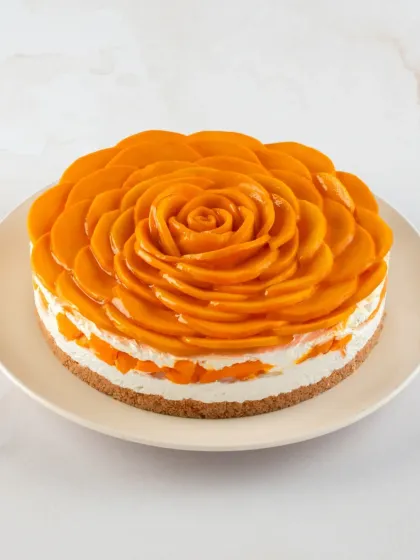 This is our Classic Mango Cheesecake. For those who love the pure, unadulterated flavour of mango, this one is for you. It’s simple, creamy, and full of fresh Alphonso mango.