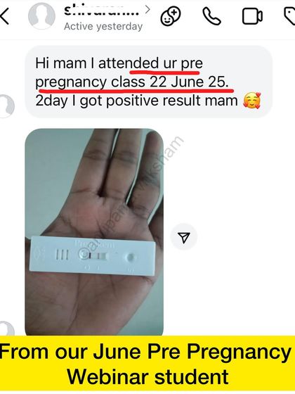 Starting the day with a positive result from a student who attended my June Pre-Pregnancy webinar just two days prior.