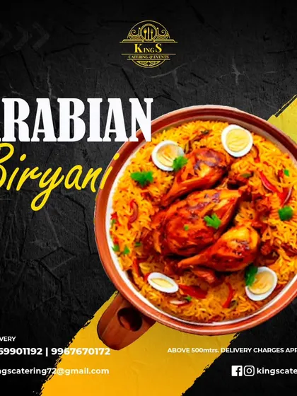 My Arabian Biryani is a rich and flavorful rice dish, often garnished with boiled eggs. It's a different style of biryani that is very popular for its unique taste.