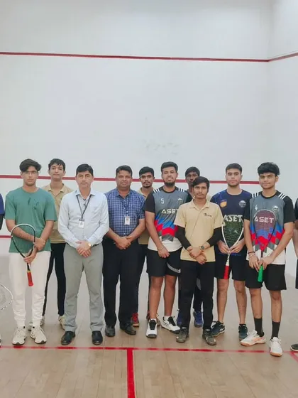 A group photo with the participants and faculty at the Squash Sangathan 2024, an event we organized at Amity University, Noida.