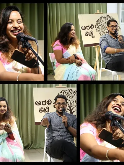 The host shares a laugh with a guest, creating a warm and interactive show.