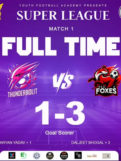 A 3-1 victory for the Red Foxes, led by a hat-trick from Daljeet Bhogal.