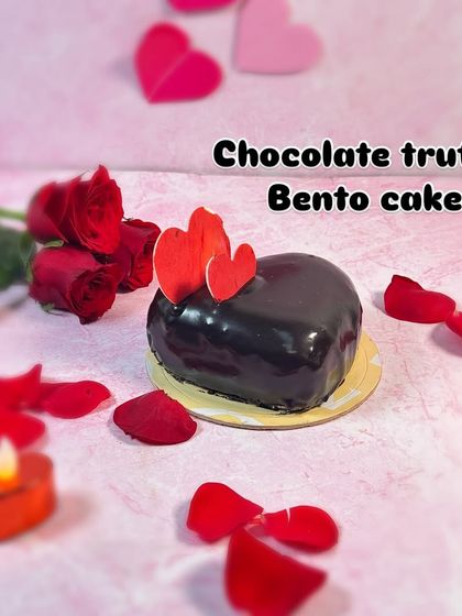 A heart-shaped Chocolate Truffle Bento Cake is the perfect way to share the love. It's our classic truffle cake, made for two.