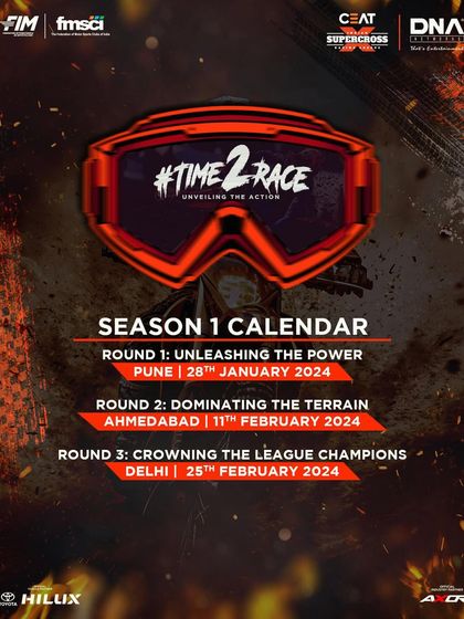 The season calendar for the first-ever Indian Supercross Racing League. We managed the multi-city tour, handling logistics and production in Pune, Ahmedabad, and Delhi.