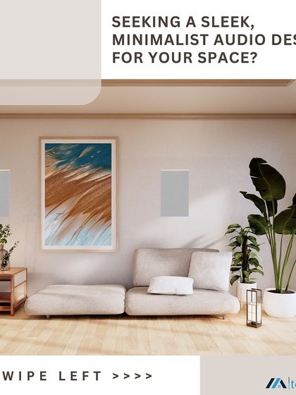 If you're seeking a sleek, minimalist audio design, our in-wall speakers are the perfect solution. This graphic shows how they sit flush with the wall, providing a clean look without compromising on powerful, high-fidelity sound.