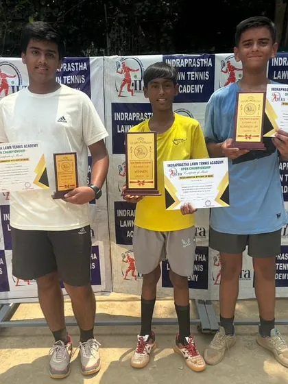 The winners of the Under-14 mixed category at the ILTA Summer Cup. Our players Ansh and Yash took the winner and runner up spots, dominating the category.