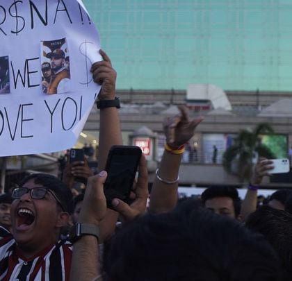 The energy of the audience is everything. Here's a fan in the front row, fully immersed in the desi hip hop concert experience I helped create.